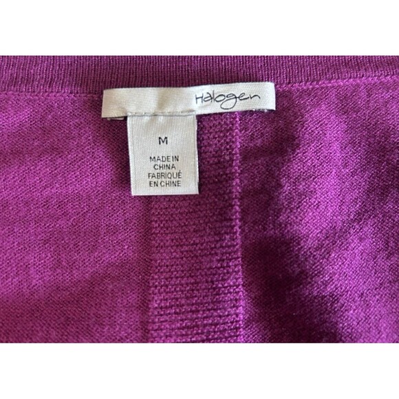Halogen Women Cashmere Blend Purple Pullover Hi Lo Long Sleeves Sweater Sz M - Picture 7 of 8